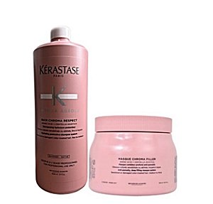 Kit Kérastase Chroma Absolu Respect Shampoo 1L+ Máscara 500g
