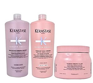 Kit Kérastase Chroma Absolu Riche Sh+ Cond 1L + Máscara 500g