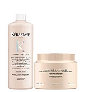 Kit Kérastase Gloss Absolu Bain Creme Shampoo 1L+ Máscara 500g