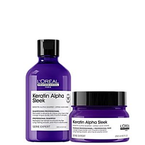 Kit Loréal Keratin Alpha Sleek Shampoo 300ml+ Máscara 250g
