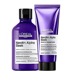 Kit Loréal Keratin Alpha Sleek Shampoo pq+ Tratamento 200ml