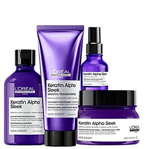 Kit Loréal Keratin Alpha Sleek Shp+ Tratamento+ Másc+ Sérum