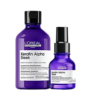 Kit Loréal Keratin Alpha Sleek Shampoo 300ml+ Sérum 50ml