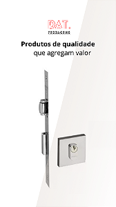 FECHADURA ROLETE MAQUINA 55 PADO ROSETA QUADRADA CROMADA COM CILINDRO DE 90MM