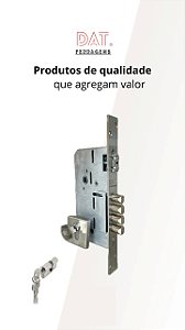 FECHADURA DAT FERRAGENS 4 PINOS EM INOX COM CILINDRO 11CM