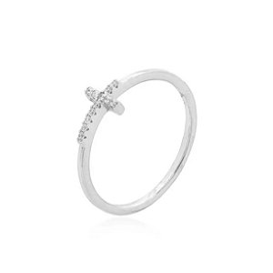 ANEL FINO CRUZ CRAVEJADA PRATA