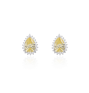 BRINCO GOTA 7 MM PRATA YELLOW FANCY