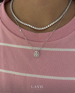 COLAR GOTA ILLUSION PRATA