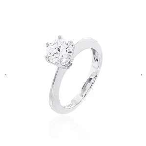 ANEL SOLITÁRIO 7 MM COM 6 GARRAS PRATA