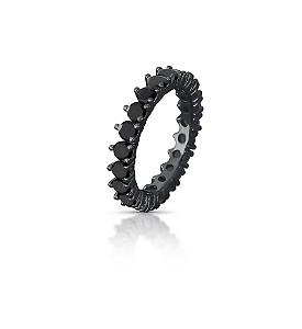 ANEL 3 GARRAS 3MM RODIO NEGRO