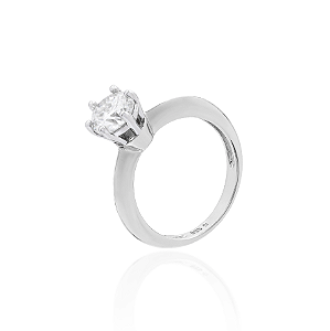 Anel Solitário Moissanite 7mm Sparkle