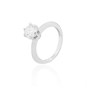 Anel solitário 7mm seis garras moissanite