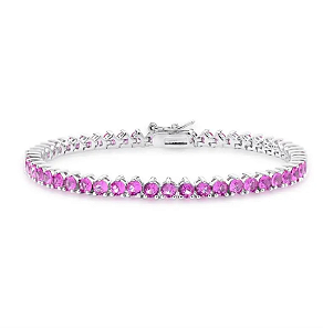 Pulseira Riviera Rosa 3mm com Zircônias Premium