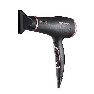 SECADOR de Cabelos Mondial Black Rose SC-37 Tourmaline Íon Motor AC Profissional 2000W Preto