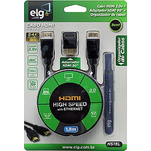 CABO HDMI ELG HS18L 2.0 + ADAPT 90 1.8M
