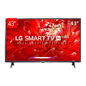 TV SMART LED 43 LG 43LM6300 TQAI FHD, Smart TV, HDR Ativo , WebOS 4.5, LG ThinQ AI, Processador Quad Core.