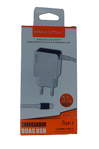 CARREGADOR TYPE-C DUAS USB H MASTON