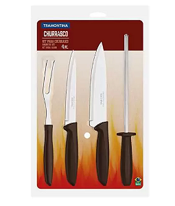 KIT CHURRASCO INOX 4PCS PLENUS