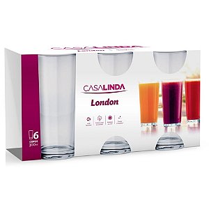 COPO VIDRO 250ML 6PCS LONDON 7