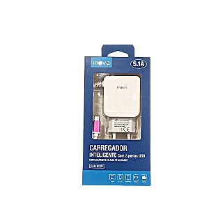 CARREGADOR V8 5.1 INOVA 3 USB 9004