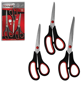 TESOURA BLACK RED KIT C/3PCS -