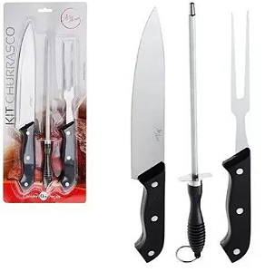 KIT CHURRASCO BLACK 3PCS (GARF