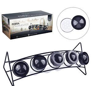 PORTA CONDIMENTOS VIDRO C/5PCS