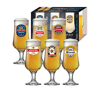 TACA VIDRO 370ML 6PCS BARCELON