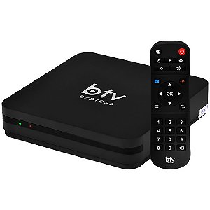 Receptor FTA BTV Express E13 4K Ultra HD com IPTV e 8GB + 2GB de RAM Bivolt - Preto