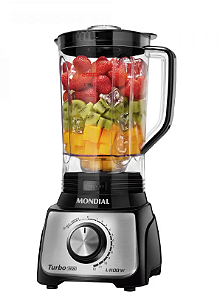 LIQUIDIFICADOR TURBO MONDIAL L1100BI PRETO/INOX 110V
