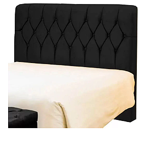 Cabeceira de Cama Box Casal 140cm Istambul Suede Preto