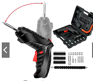 kit Parafusadeira/furadeira 45 Pçs À Bateria Carregador Usb (Dupla posição) Oferta especial