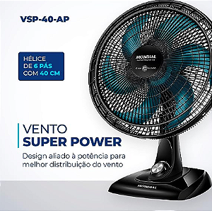 VENTILADOR MONDIAL 40CM VSP-40-B2 4024-01 PRETO 127 V