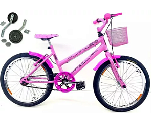 BICICLETA 20 MILANO FAST ROSA C/ CESTO PRETO