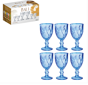 TACA VIDRO BLUE BALI 320ML C/6
