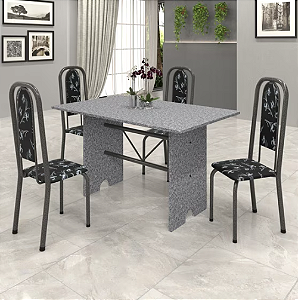 CONJUNTO DE MESA GRANITO 1,20 COM 4 CAD