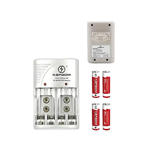 Carregador de Pilha Kapbom KA-1364 com 4 Pilhas AA(1200mAh)