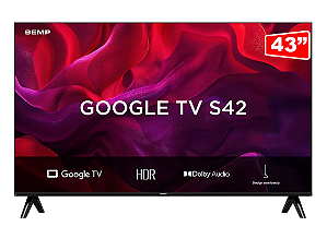 Smart TV SEMP LED FHD 43 43S42, Google TV Preto