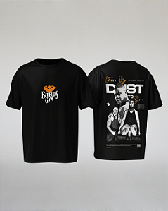 CAMISETA OVERSIZED PRETA DA POEIRA À GLÓRIA - BITELO GYM