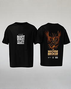 CAMISETA OVERSIZED PRETA FROM DUST TO MUSCLE - BITELO