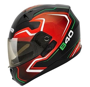 CAPACETE B-40 TRON PRETO/VERMELHO