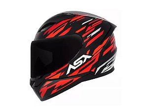 CAPACETE ASX CITY ARROW BRILHO PRETO/VERMELHO/BRANCO