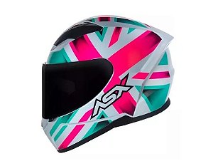 CAPACETE ASX CITY KINGDOM BRILHO BRANCO/ROSA/TIFFANY