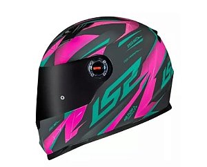 CAPACETE LS2 FF358 DRAZE GREY/GREEN/PINK