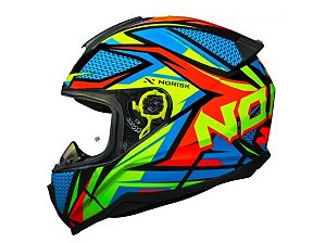 CAPACETE NORISK FAB RAZOR SHARP BLK HV/YLW/HV-ORG