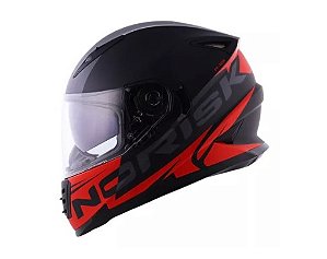 CAPACETE NORISK FF302 MANTY MATTE BLK/VERM