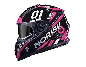 CAPACETE NORISK FF302 TOKYO BLK/ROSA