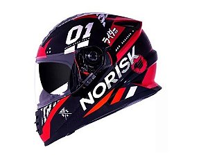 CAPACETE NORISK FF302 TOKYO PTO/VERM/BRAN
