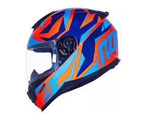 CAPACETE NORISK RAZOR CUTTING FLUO ORG/BLUE
