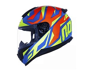 CAPACETE NORISK RAZOR CUTTING LT BLU/HV YLW/RED